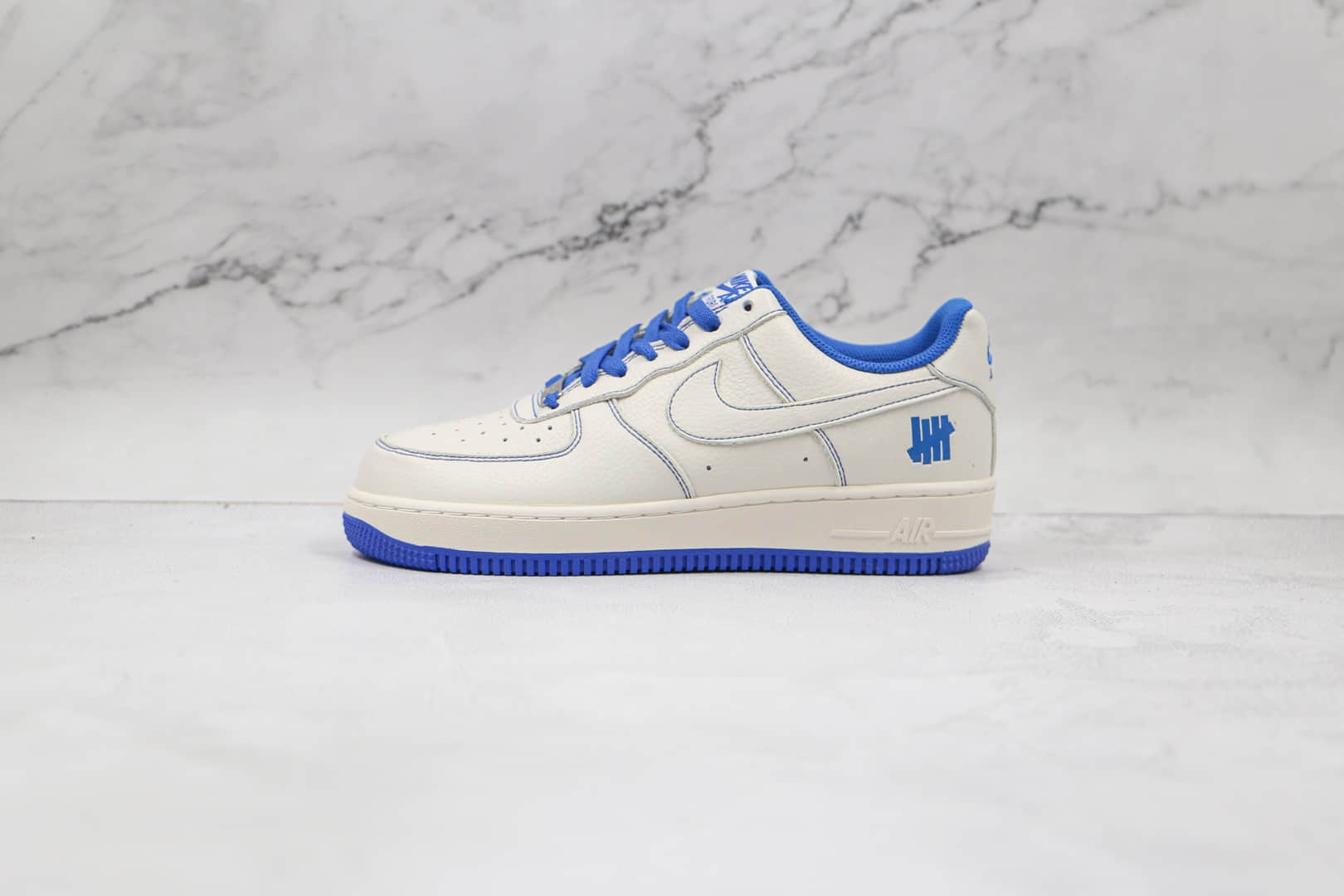 耐克Nike AIR FMRCE 1 LOW Undefeated纯原版本低帮空军一号白蓝缝线板鞋原档案数据开发 货号:UN1570-680