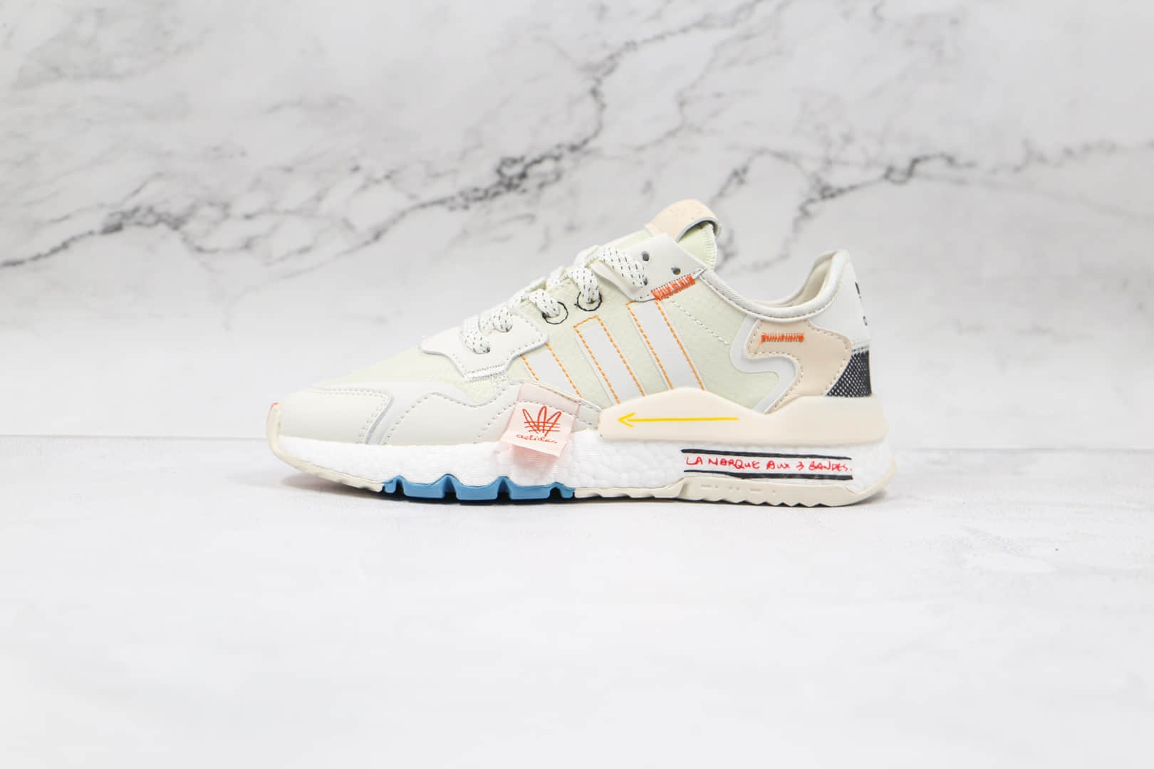 阿迪达斯Adidas Nite Jogger 2019 Boost纯原版本夜行者一代米白色涂鸦3M反光爆米花跑鞋原鞋开模一比一打造 货号：CZ3045