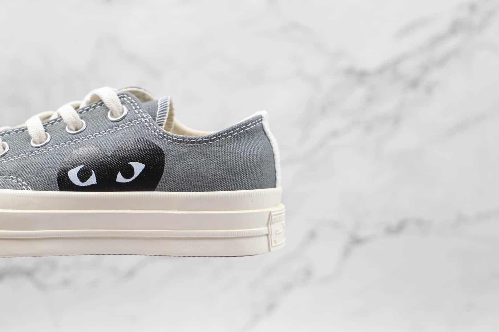 匡威Converse x Cdg Comme des Garçons Play联名款公司级版本川久保玲铁灰色硫化帆布鞋原鞋开模