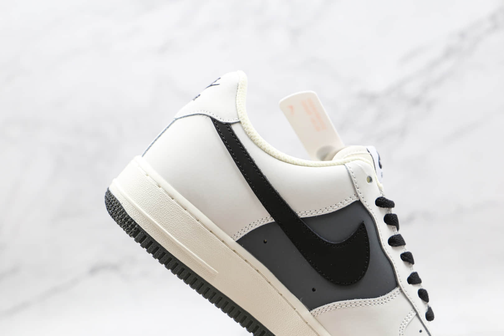 耐克Nike AIR FORCE 1纯原版本低帮空军一号灰白拼接黑色钩板鞋内置气垫 货号:CL2026-113