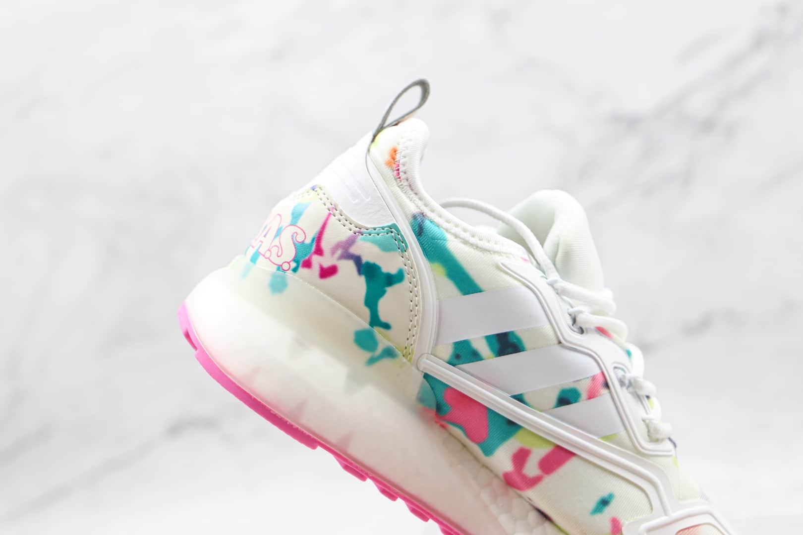 阿迪达斯Adidas Originals ZX 2K Boost纯原版本三叶草易烊千玺同款2K ZX扎染印花爆米花跑鞋原楦头纸板打造 货号：GX5405