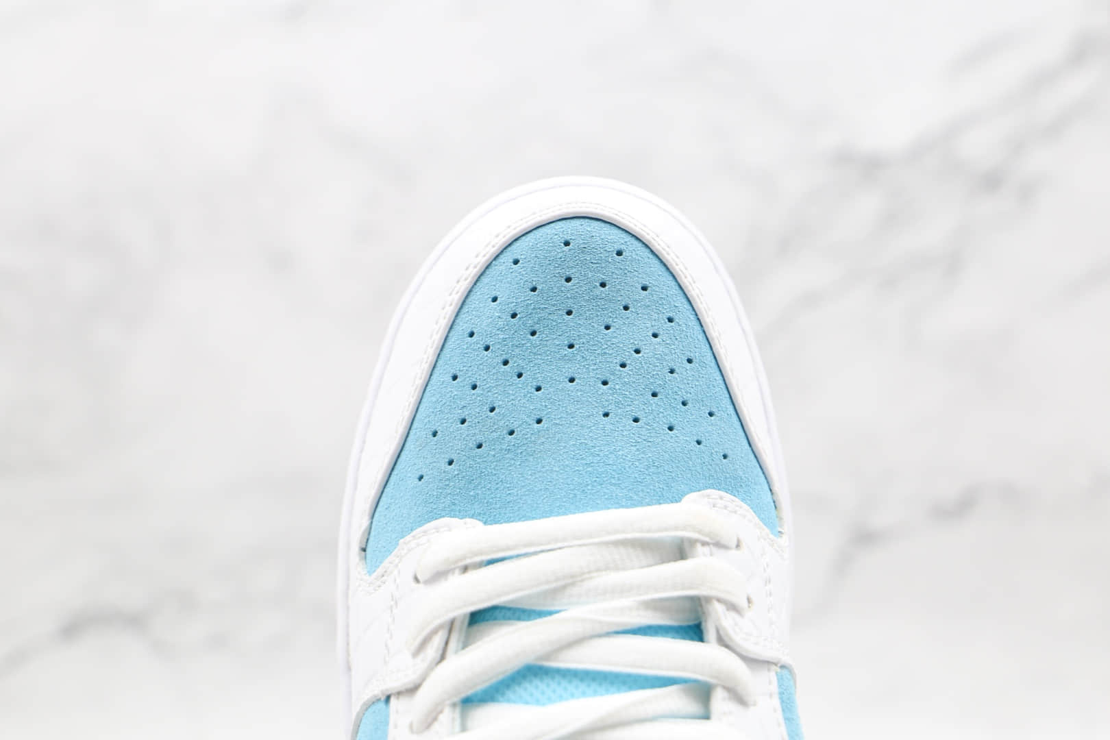 耐克Nike SB Dunk Low Pro QS x FTC联名款纯原版本低帮SB DUNK白蓝色网格板鞋内置气垫 货号:DH7687-400