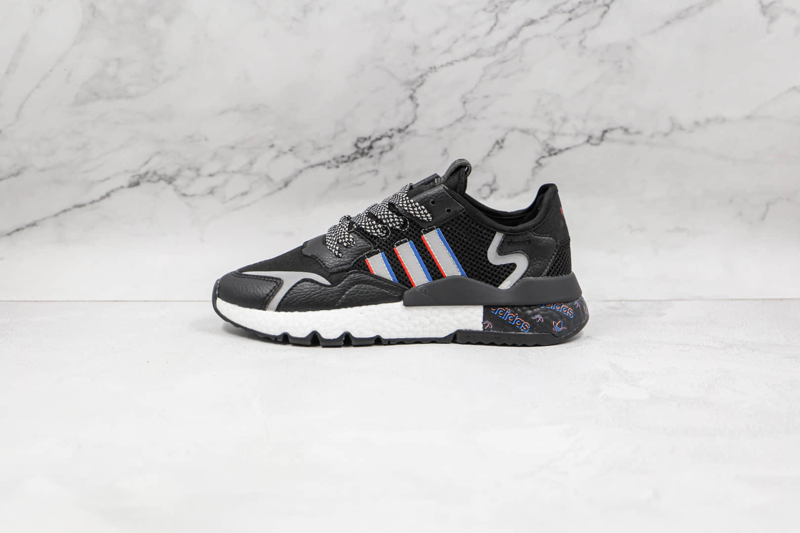 阿迪达斯Adidas Nite Jogger 2021 Boost纯原版本夜行者一代黑色爆米花跑鞋原楦头纸板打造 货号:HO1718