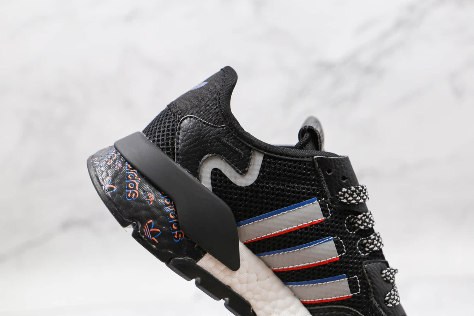 阿迪达斯Adidas Nite Jogger 2021 Boost纯原版本夜行者一代黑色爆米花跑鞋原楦头纸板打造 货号:HO1718