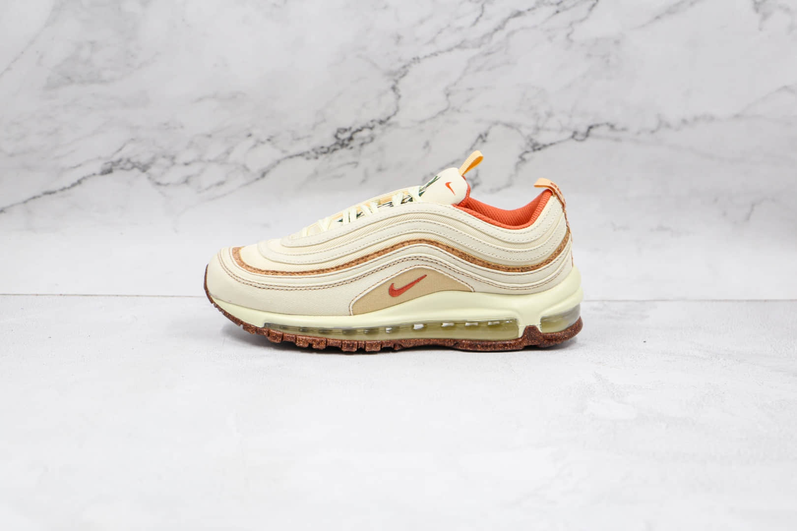 耐克Nike Air Max 97纯原版本子弹头Max97软木米黄色气垫鞋原档案数据开发 货号:DC3986-100