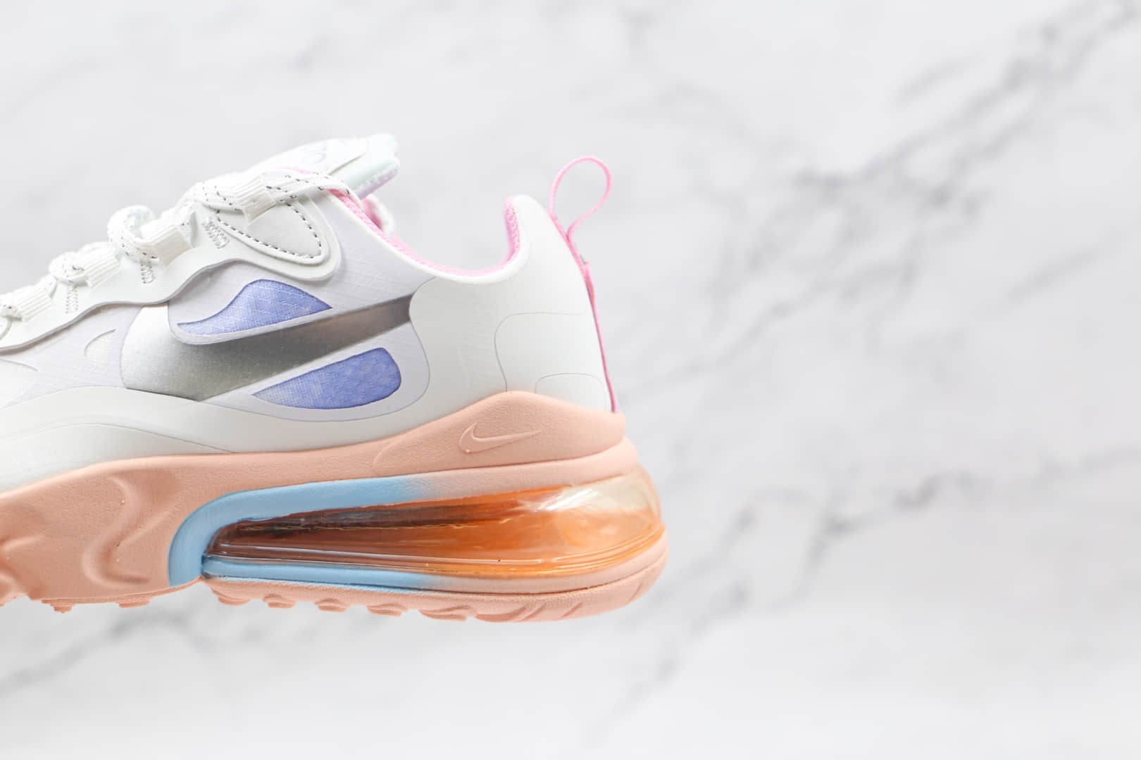 耐克Nike React Air Max 270V2纯原版本半掌气垫白黄色Max270气垫鞋原鞋开模一比一打造 货号：CZ8131-100