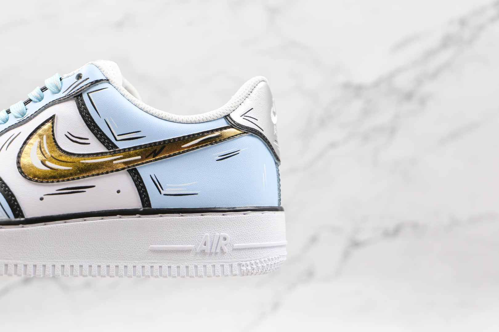 耐克Nike Air Force 1 Low 07纯原版本低帮空军一号冰雪奇缘二次元主题涂鸦配色板鞋内置气垫 货号：CW2288-212