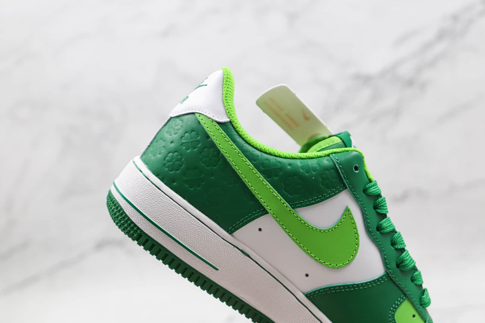 耐克Nike Air Force 1 St. Patrick's Day纯原版本低帮空军一号圣帕特里克节四叶草美洲限定白绿板鞋内置气垫 货号：DD8458-300