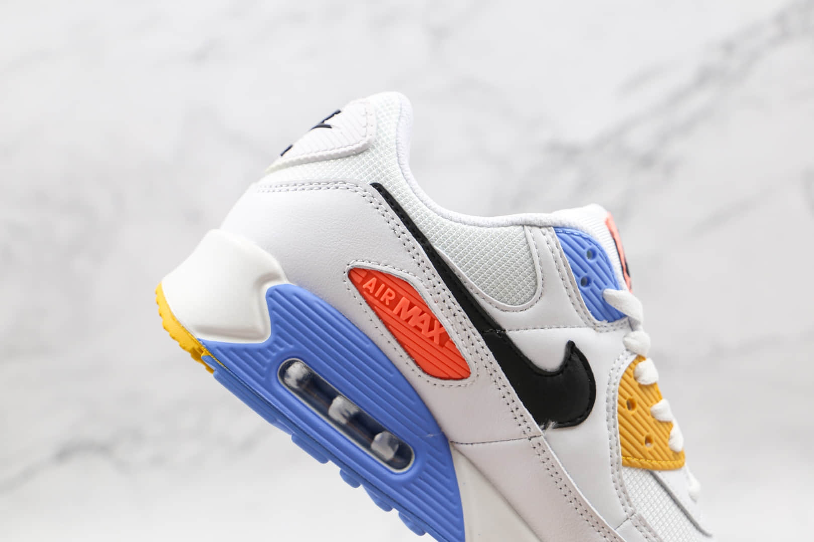 耐克Nike Air Max 90纯原版本白蓝粉黄色火星Max90气垫鞋原楦头纸板打造 货号：CZ3950-100