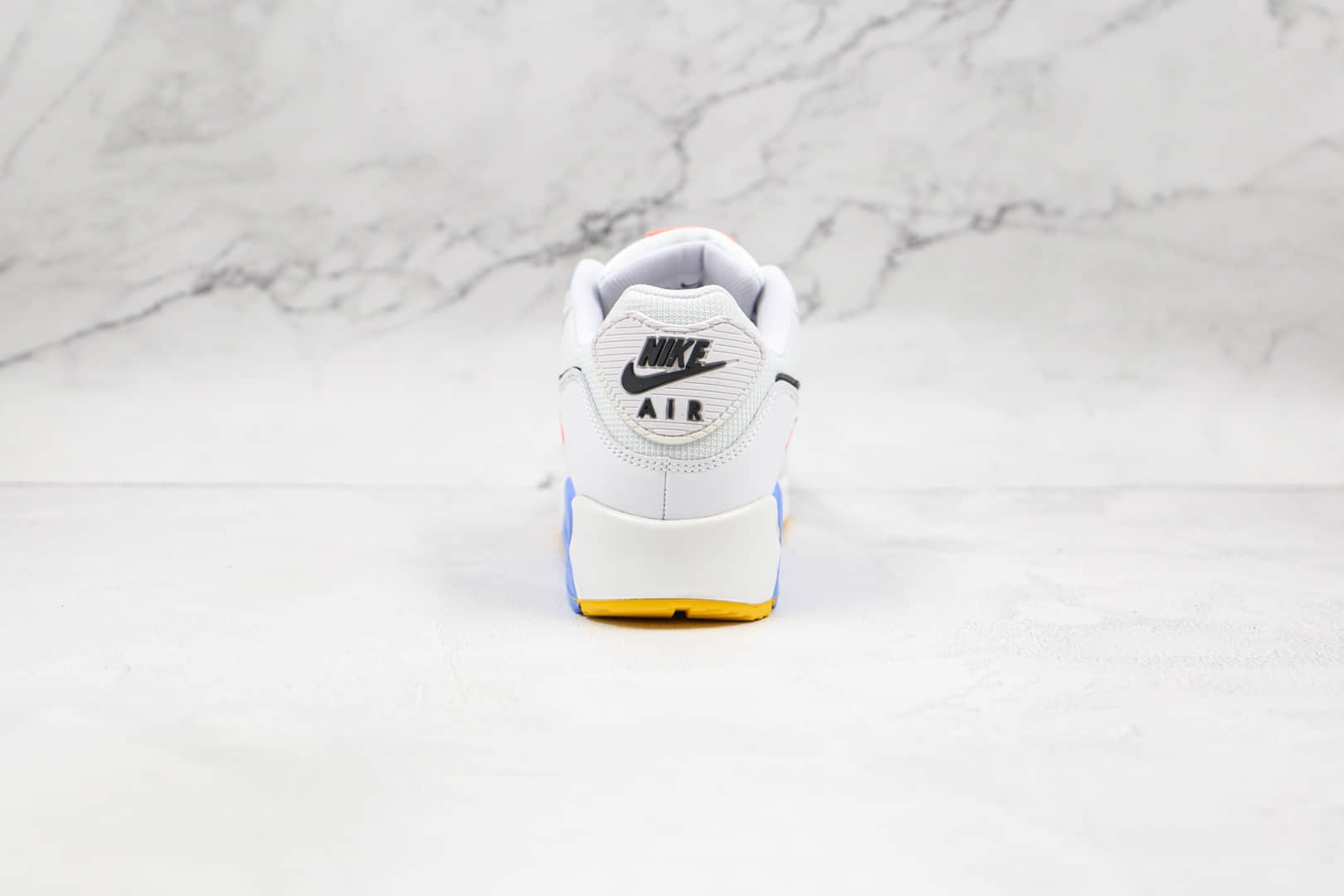 耐克Nike Air Max 90纯原版本白蓝粉黄色火星Max90气垫鞋原楦头纸板打造 货号：CZ3950-100
