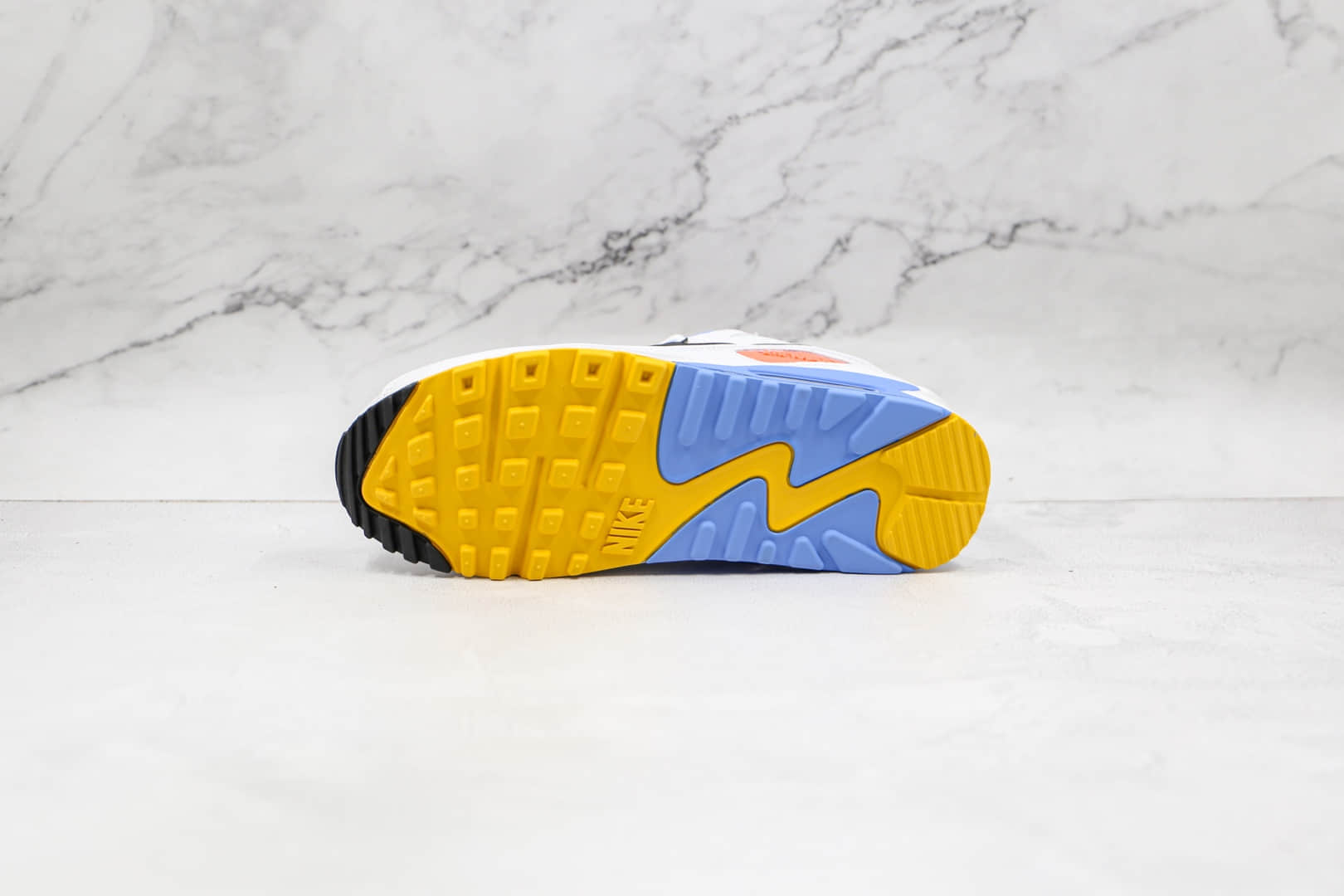 耐克Nike Air Max 90纯原版本白蓝粉黄色火星Max90气垫鞋原楦头纸板打造 货号：CZ3950-100