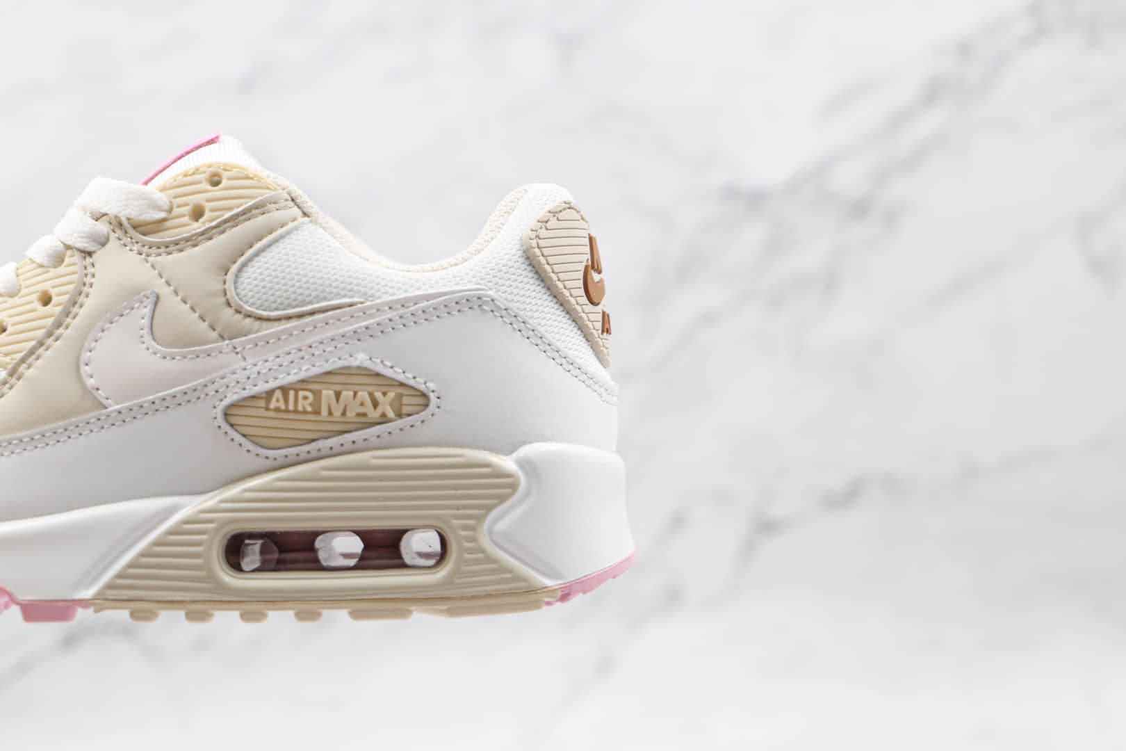 耐克Nike Air Max 90纯原版本复古Max90粉白奶昔配色气垫鞋原楦头纸板打造 货号:CT1873-100