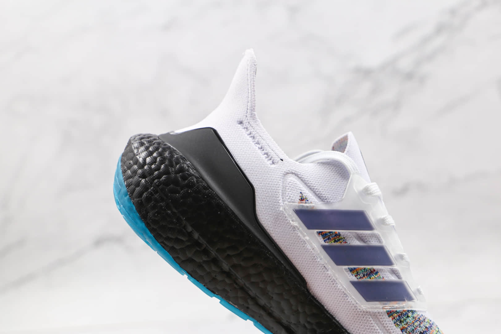 阿迪达斯adidas Ultra Boost 21 Consortium纯原版本UB7.0厚底爆米花跑鞋白七彩原盒原标 货号:GZ3194