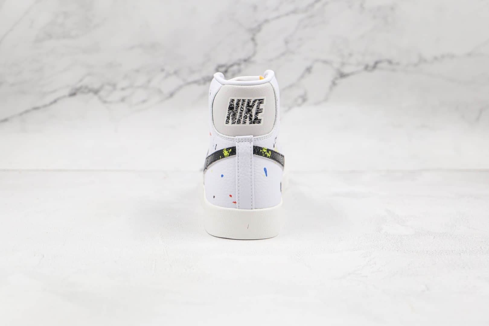 耐克NIKE Blazer MID 77 VNTG纯原版本高帮开拓者白黑色泼墨板鞋原盒原标 货号：DC7331-100