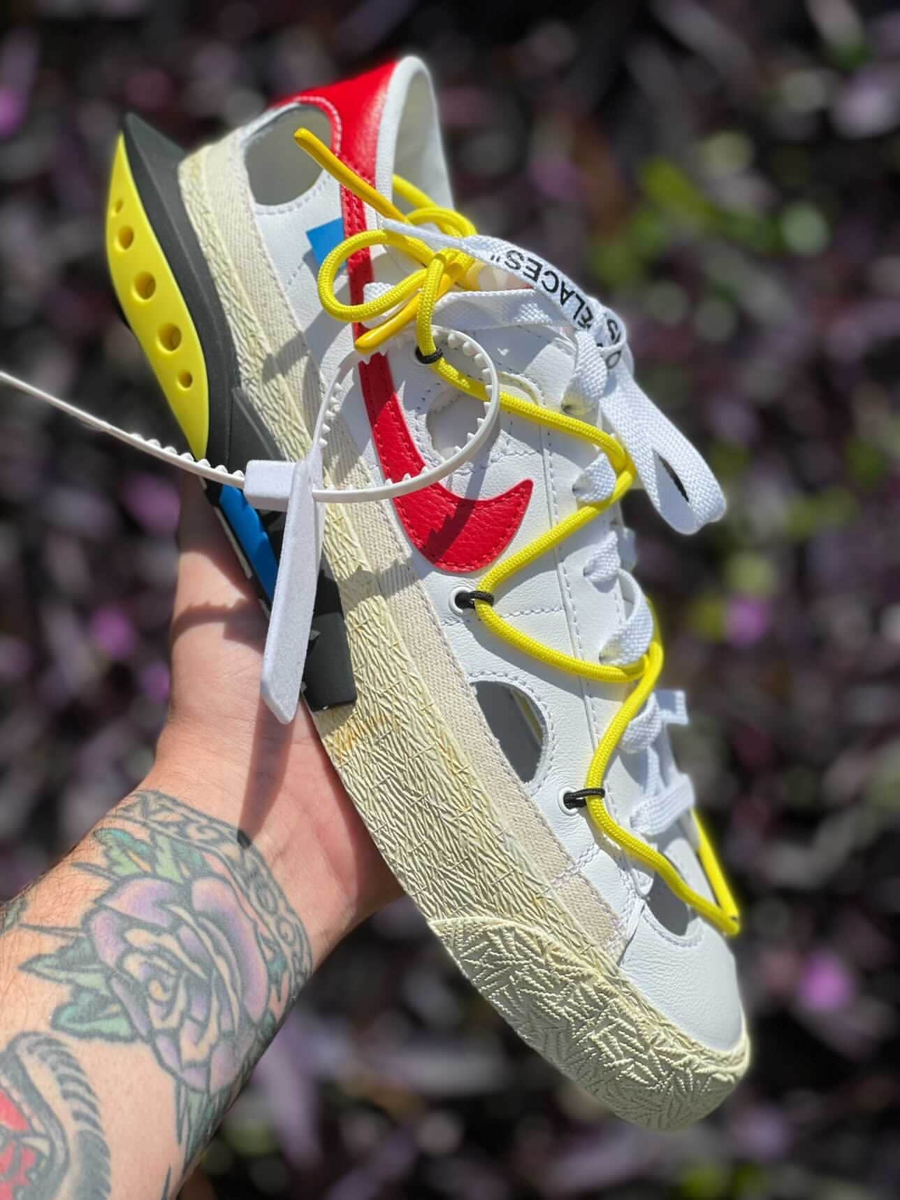 白色OW x Nike Blazer实物曝光!情侣鞋安排起来! 货号:DH7863-100