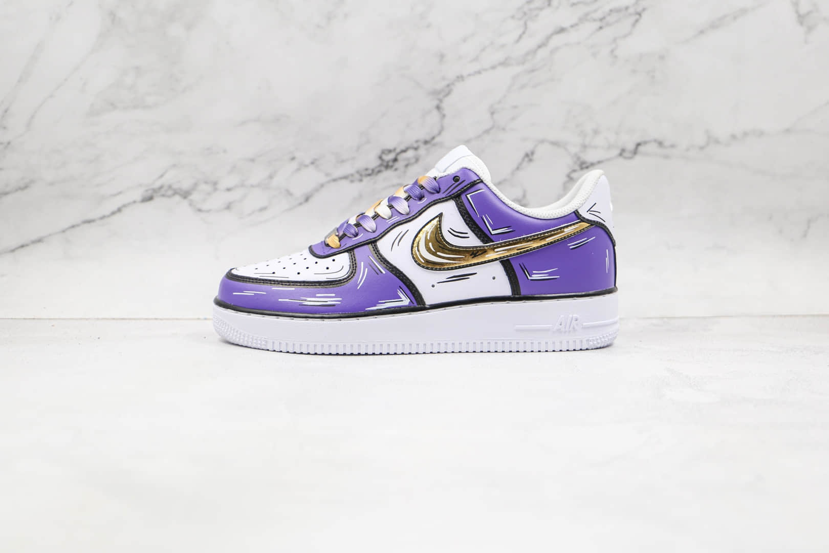 耐克Nike Air Force 1 Low Leopard纯原版本低帮空军一号紫金涂鸦板鞋原盒原标 货号:CW2288-216