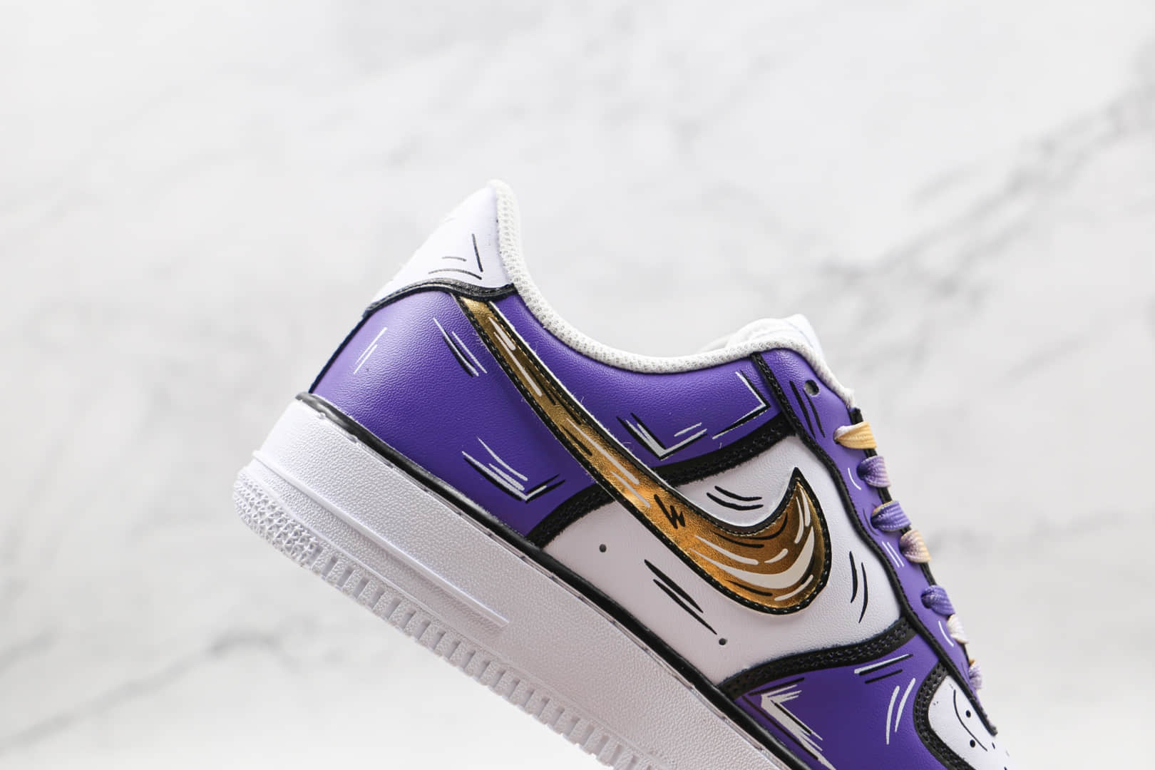 耐克Nike Air Force 1 Low Leopard纯原版本低帮空军一号紫金涂鸦板鞋原盒原标 货号:CW2288-216