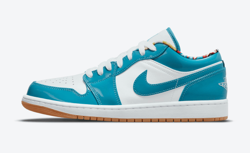 白蓝漆皮+几何内衬！这双低帮AJ1有点好看！ 货号：DC6991-400