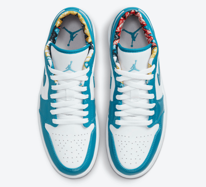 白蓝漆皮+几何内衬！这双低帮AJ1有点好看！ 货号：DC6991-400