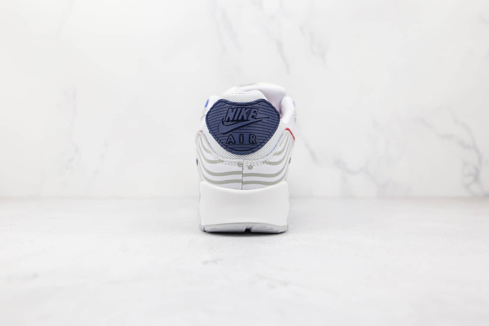 耐克Nike Air Max 90纯原版本条纹斑马Max90灰红蓝色气垫鞋原档案数据开发 货号：CW7574-100
