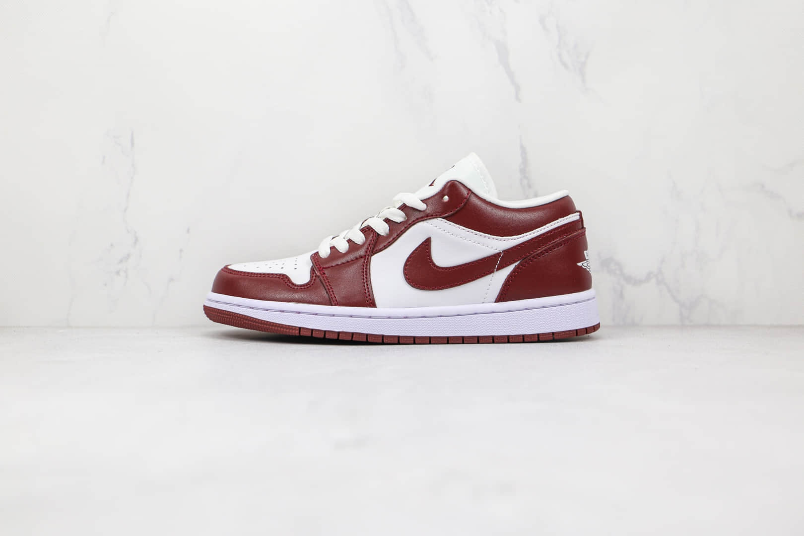 乔丹Air Jordan 1 Low Team Red纯原版本低帮AJ1酒红白色板鞋原档案数据开发 货号:DC0774-116
