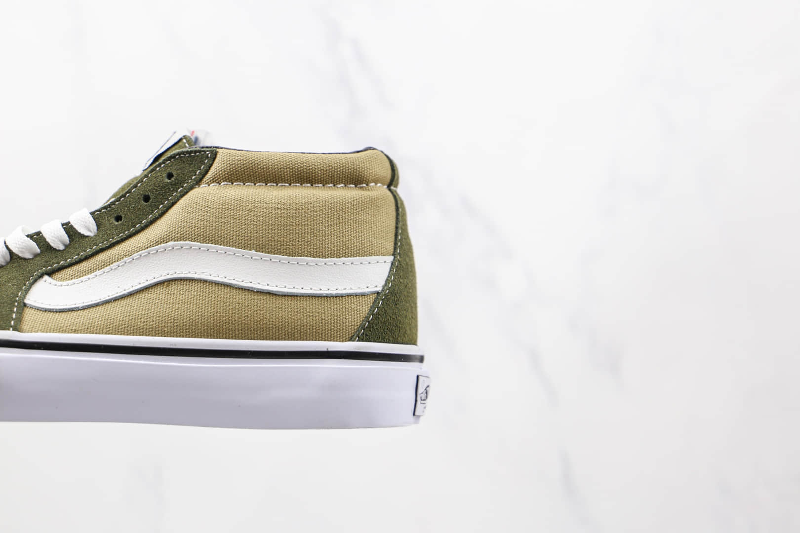 万斯Vans Sk8-Mid x JJJJound联名款公司级版本高帮黑绿拼接硫化板鞋原楦头纸板打造