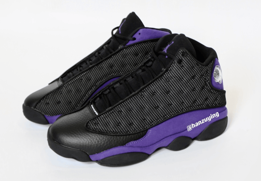 这反光效果一绝！黑紫AJ13最新实物曝光！ 货号：DJ5982-015
