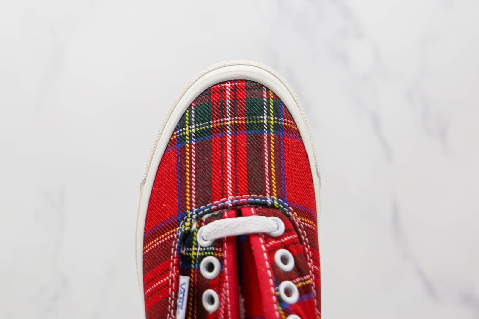 万斯Vans Authentic x Pendleton联名款公司级版本低帮格纹红色硫化帆布鞋原档案数据开发