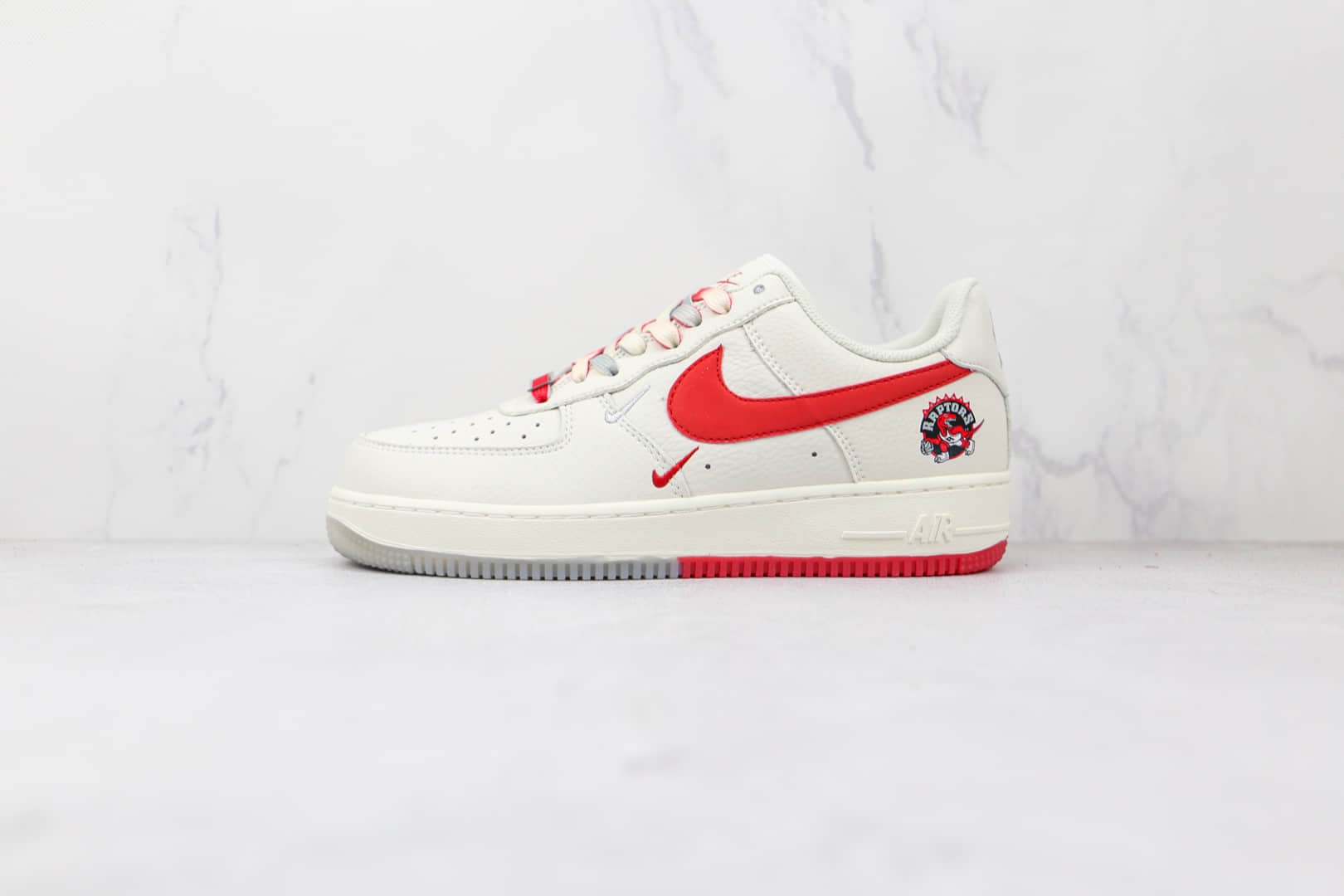 耐克Nike Air Force 1 Low '07纯原版本低帮空军一号多伦多猛龙队白灰红色板鞋内置气垫 货号:CH2608-216