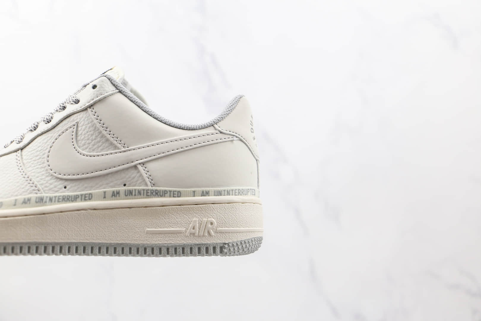 耐克Nike Air Forece 1 MORE THAN x Uninterrupted联名款纯原版本低帮空军一号米灰银签名涂鸦板鞋内置气垫 货号:DW8802-603