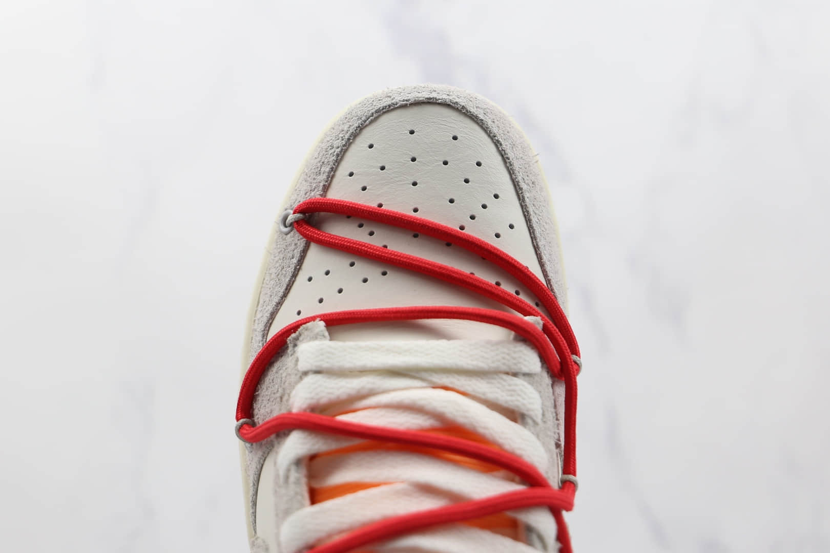 耐克Nike Dunk Low'50' x Off White联名款纯原版本低帮麂皮灰白红色红标板鞋原鞋开模一比一打造 货号：DJ0950-103