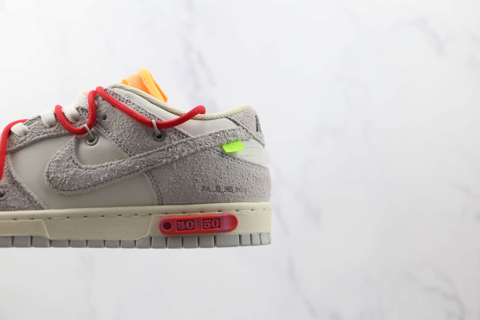 耐克Nike Dunk Low'50' x Off White联名款纯原版本低帮麂皮灰白红色红标板鞋原鞋开模一比一打造 货号：DJ0950-103