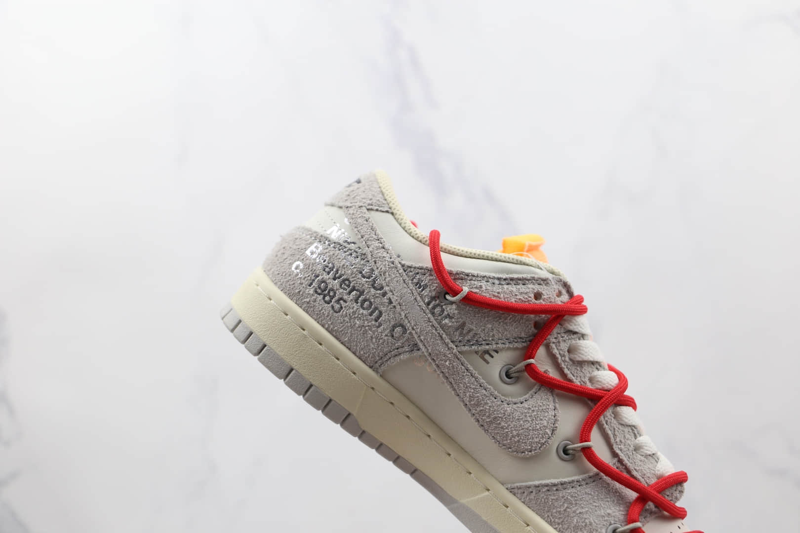 耐克Nike Dunk Low'50' x Off White联名款纯原版本低帮麂皮灰白红色红标板鞋原鞋开模一比一打造 货号：DJ0950-103