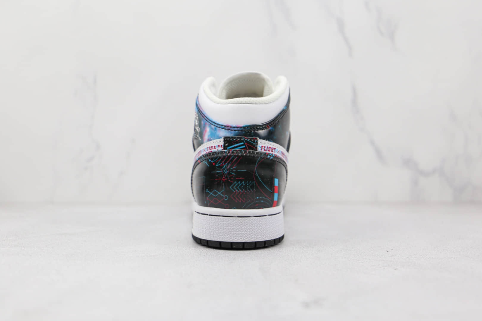 乔丹Air Jordan 1 MID纯原版本中帮AJ1裸眼星空3D印花篮球鞋原档案数据开发 货号：BQ6931-114