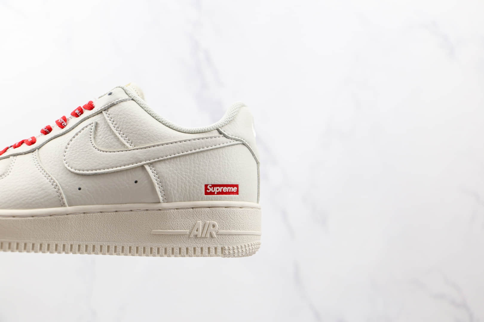耐克Nike Air Force 1 x Supreme联名款纯原版本低帮空军一号米色板鞋内置气垫 货号：CV9225-126