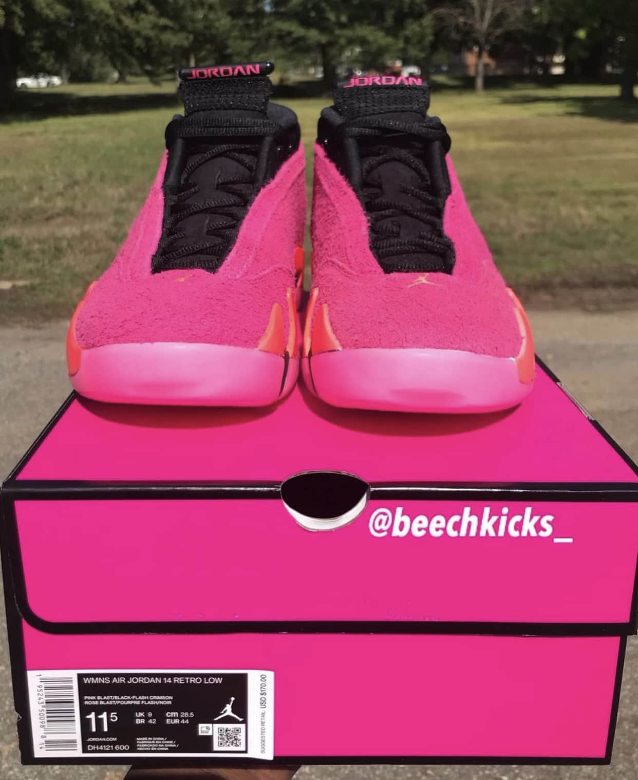 猛男骚粉配色!这双AJ14太吸睛! 货号:DH4121-600