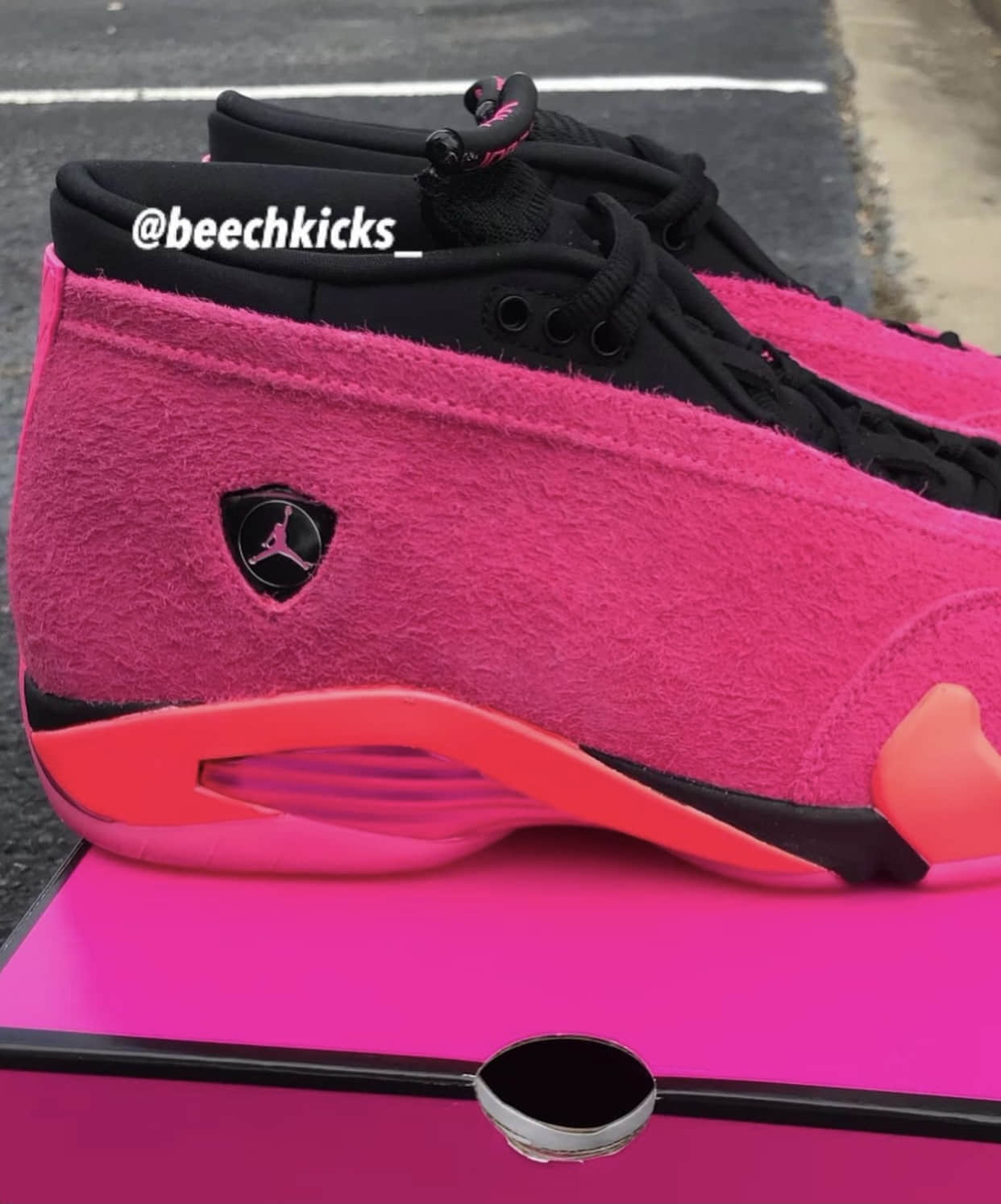 猛男骚粉配色!这双AJ14太吸睛! 货号:DH4121-600