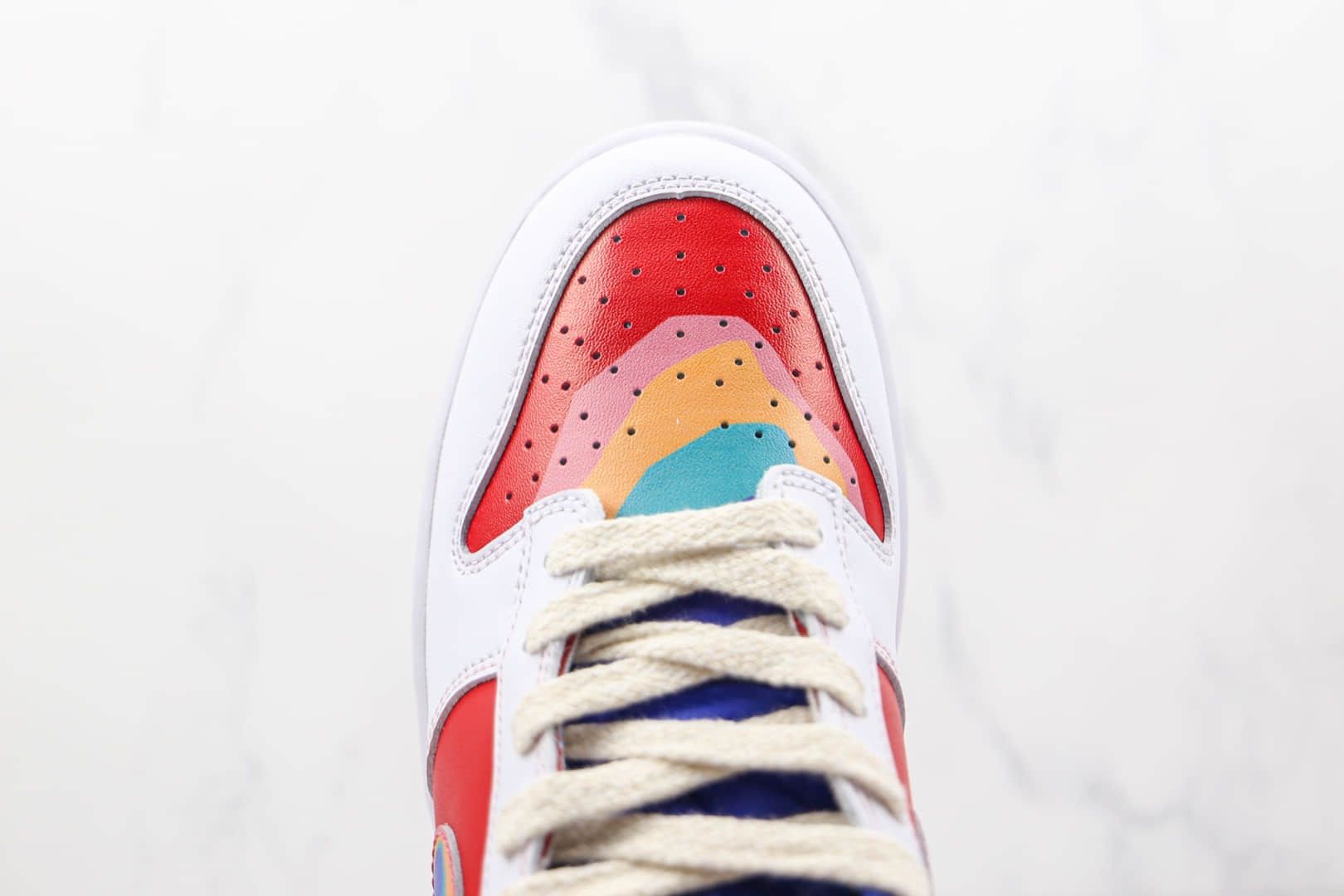 耐克Nike Dunk Low Rainbow x Cactusplantfleamarket联名款纯原版本低帮DUNK笑脸彩虹彩色拼接板鞋原楦头纸板打造 货号：LF4587-001