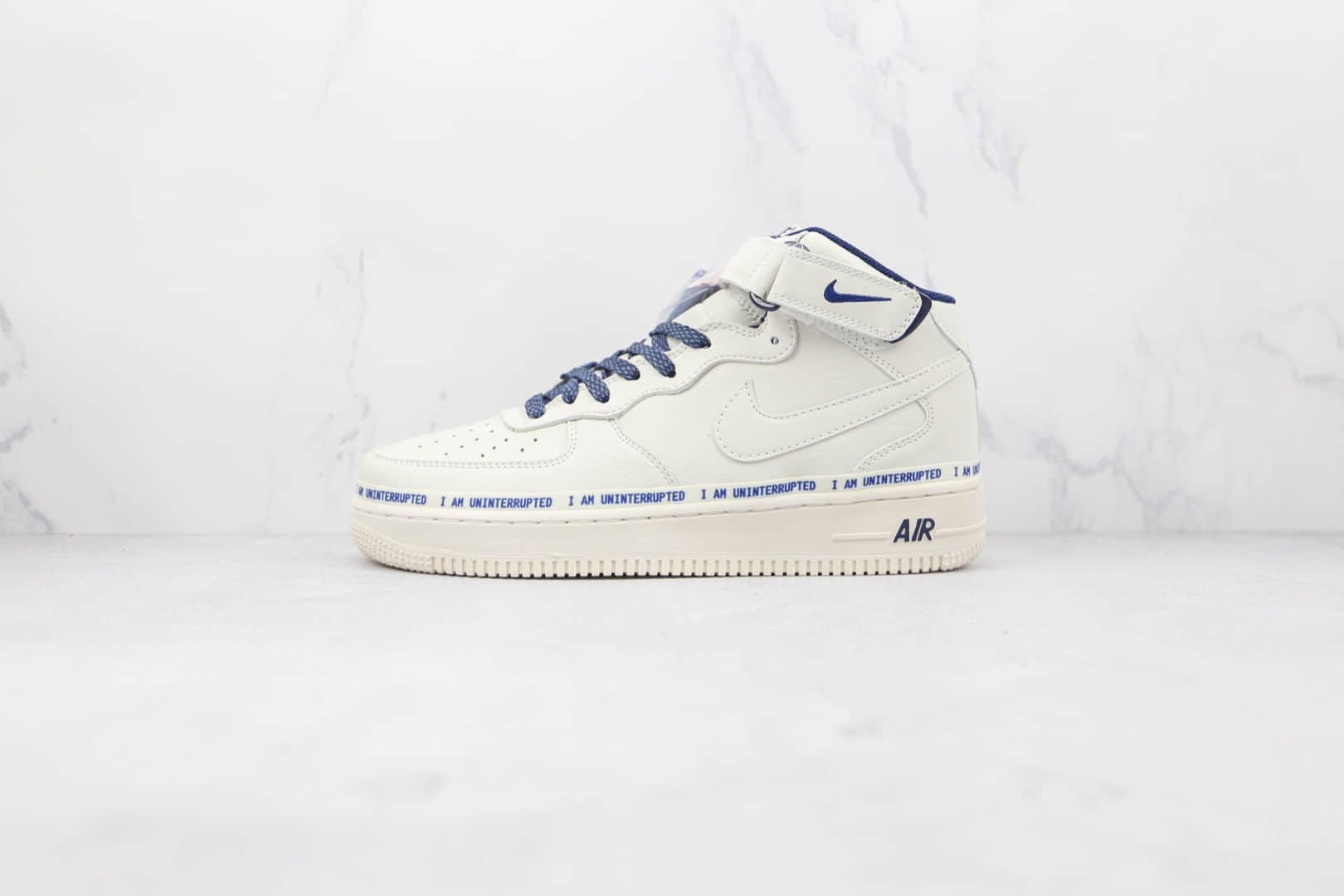 耐克Nike Air Force 1'07 Mid x Uniterrupted联名款纯原版本中帮白蓝3m涂鸦反光板鞋原鞋开模一比一打造 货号：NU8802-303