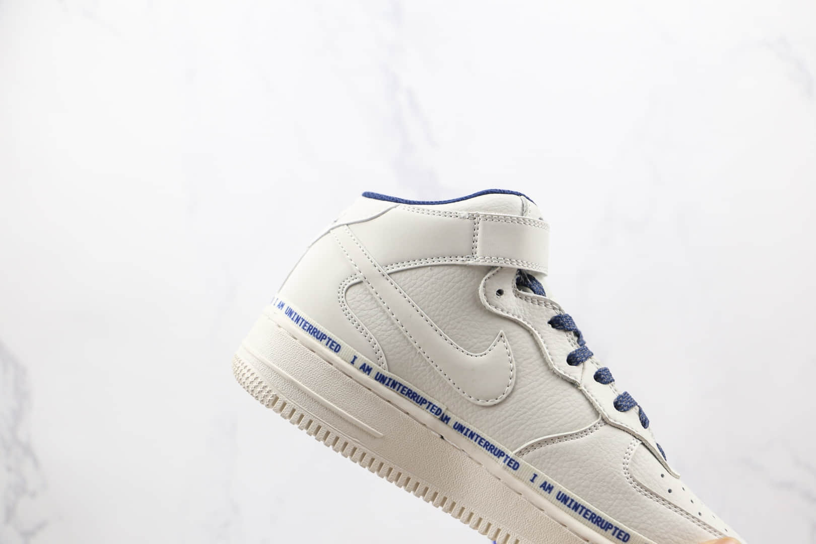 耐克Nike Air Force 1'07 Mid x Uniterrupted联名款纯原版本中帮白蓝3m涂鸦反光板鞋原鞋开模一比一打造 货号：NU8802-303