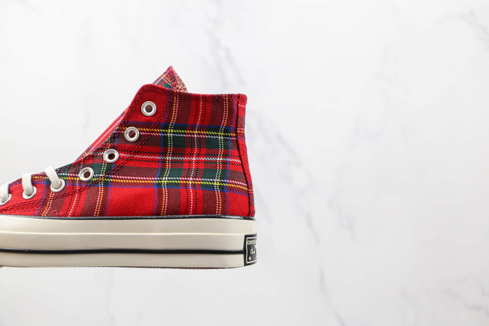 匡威Converse chuck 1970s公司级版本高帮圣诞节红色格子硫化帆布鞋原盒原标