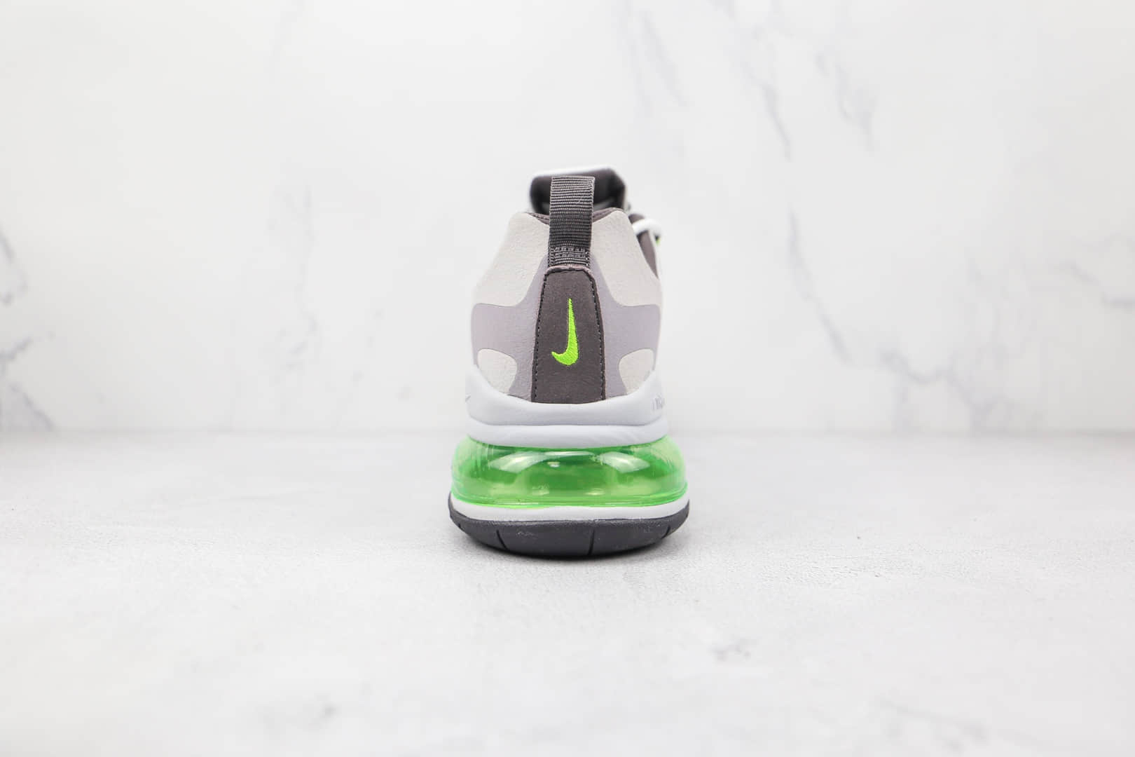 耐克Nike Air Max 270 React纯原版本白灰绿色Max270半掌气垫鞋原档案数据开发 货号：CI3866-100