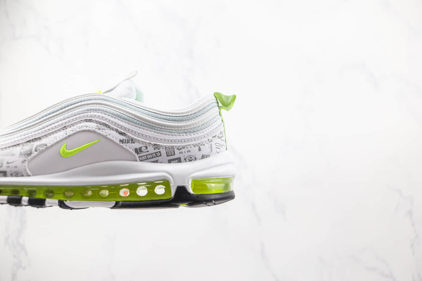 耐克Nike Air Max 97 Reflective Logo纯原版本白绿色印花字幕子弹头max97气垫鞋原档案数据开发 货号：DH0006-100