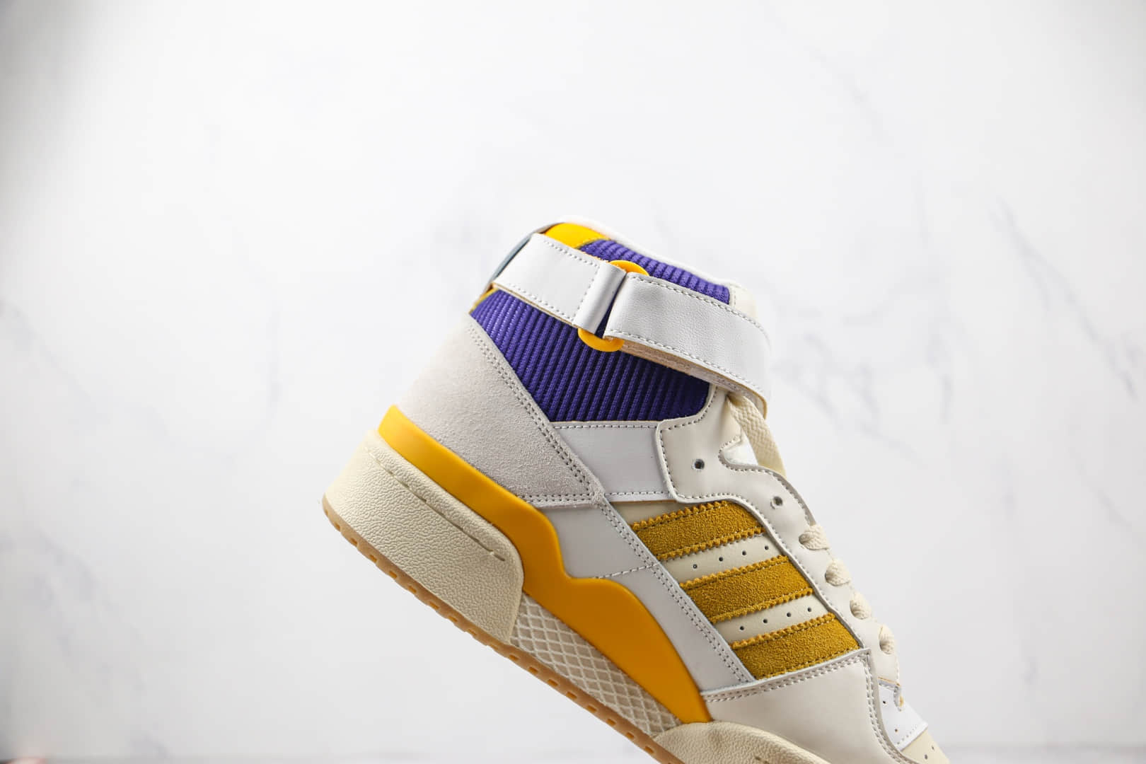 阿迪达斯Adidas Forum 84 HIGH纯原版本三叶草魔术贴白紫黄色板鞋原鞋开模一比一打造 货号：GX9054