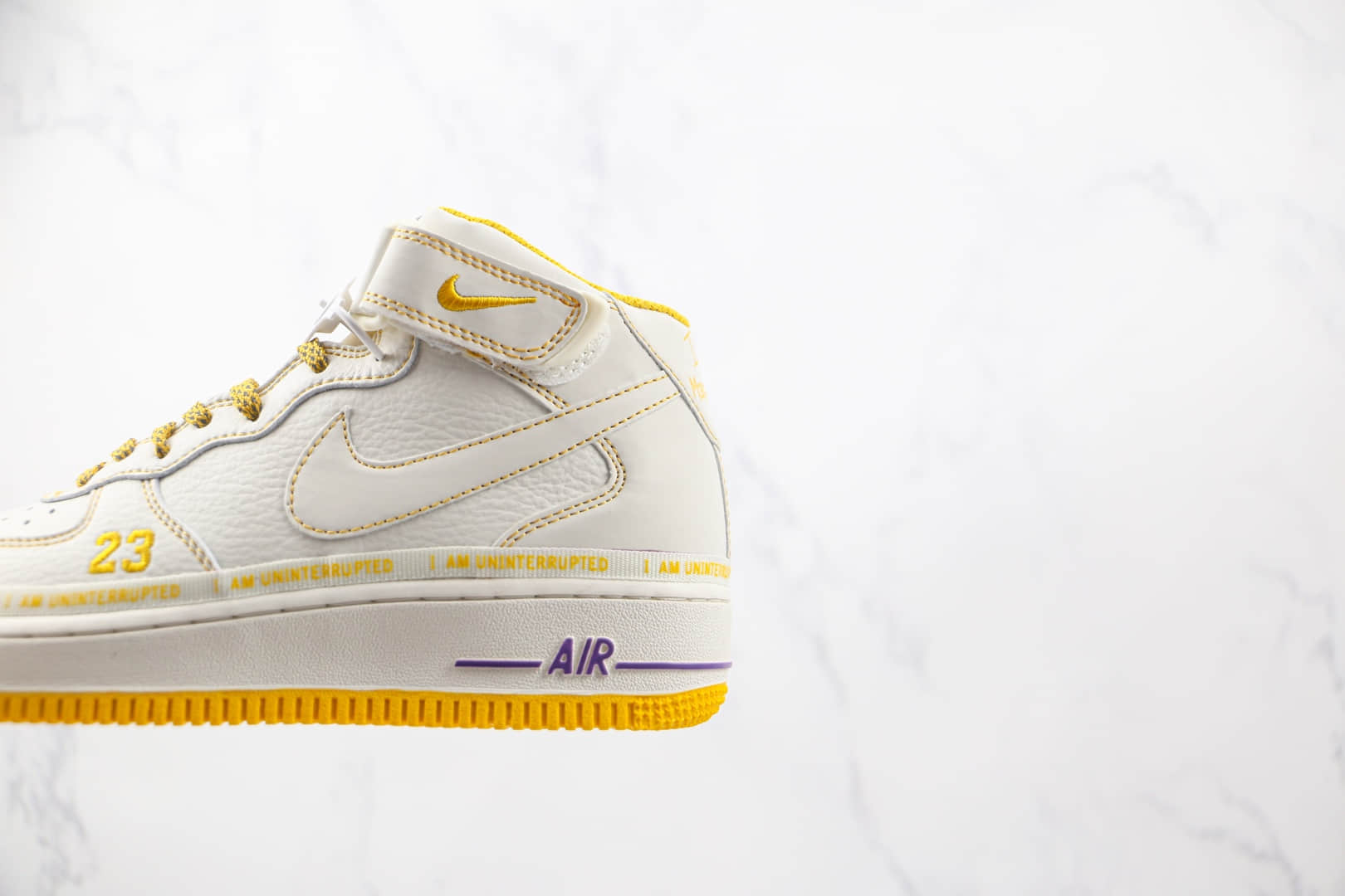 耐克Nike Air Force 1纯原版本中帮空军一号紫金湖人3M反光板鞋内置气垫 货号：DW8802-609