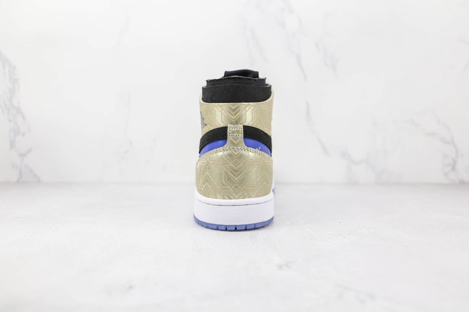 乔丹Air Jordan 1 Zoom CMFT Gold Laser纯原版本高帮AJ1金黑蓝色印花图案板鞋原盒原标 货号：DQ0659-700
