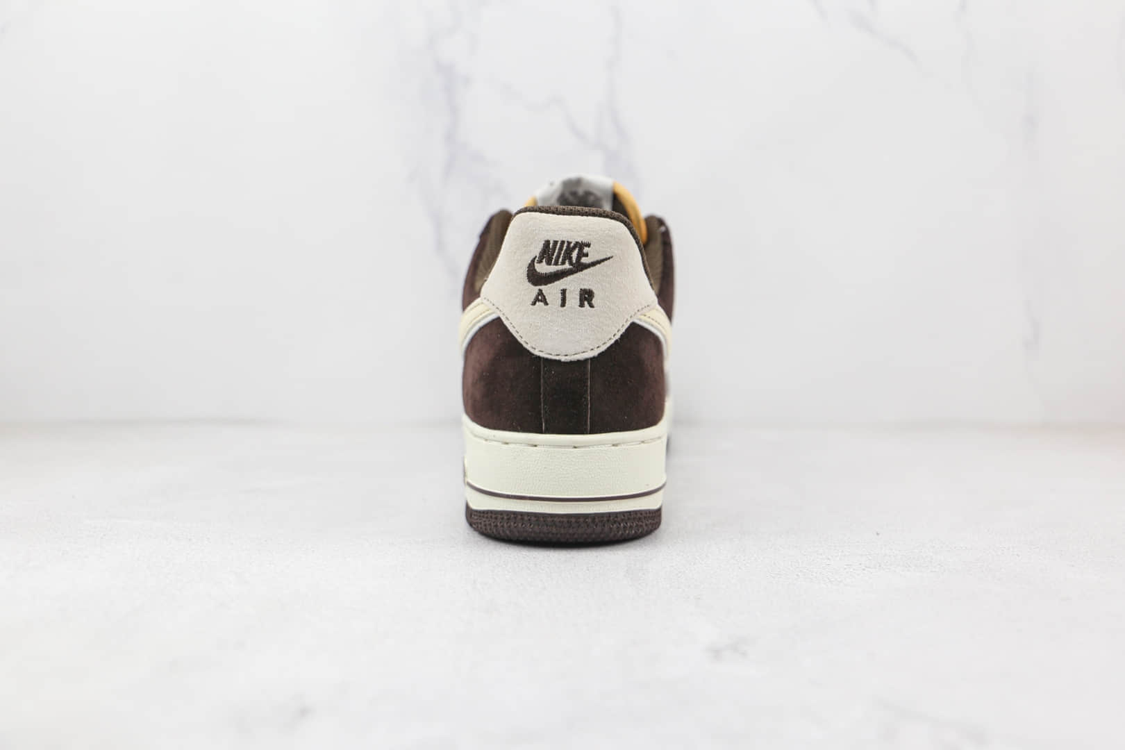耐克Nike Air Force 1纯原版本低帮空军一号巧克力黄褐拼接猪八革麂皮板鞋内置气垫 货号:NT9988-008