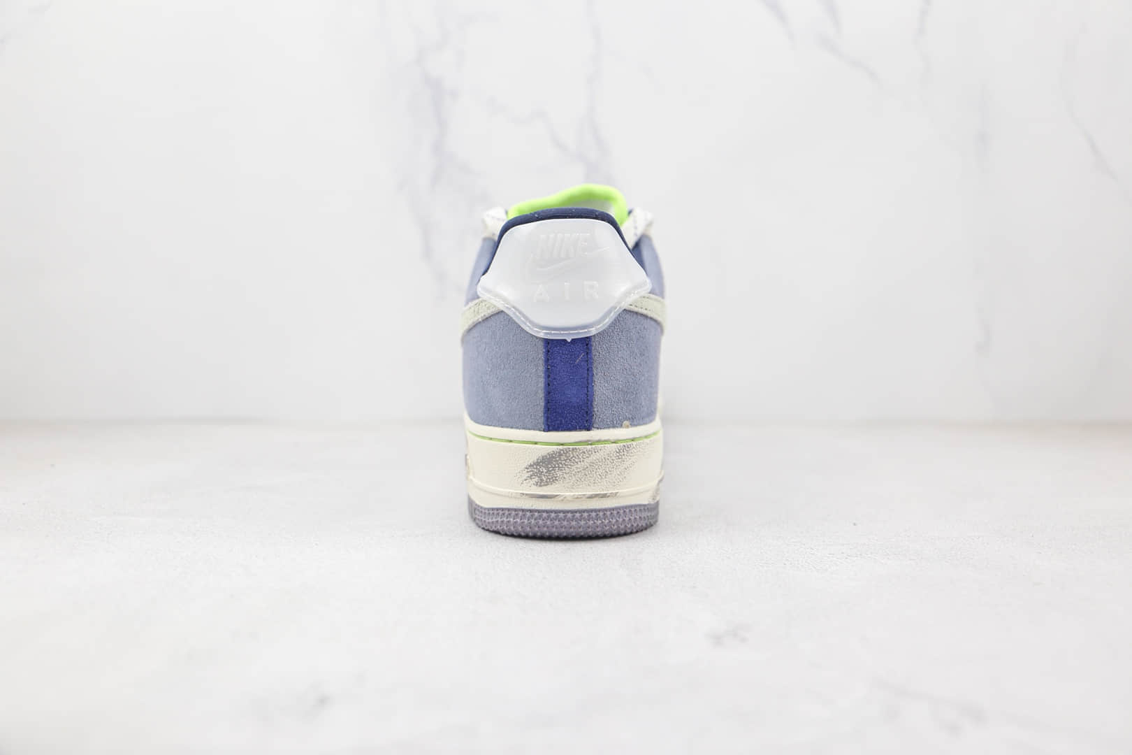 耐克Nike Air Force 1纯原版本低帮空军一号灰蓝色做旧拼色板鞋原楦头纸板打造 货号:DO2339-114