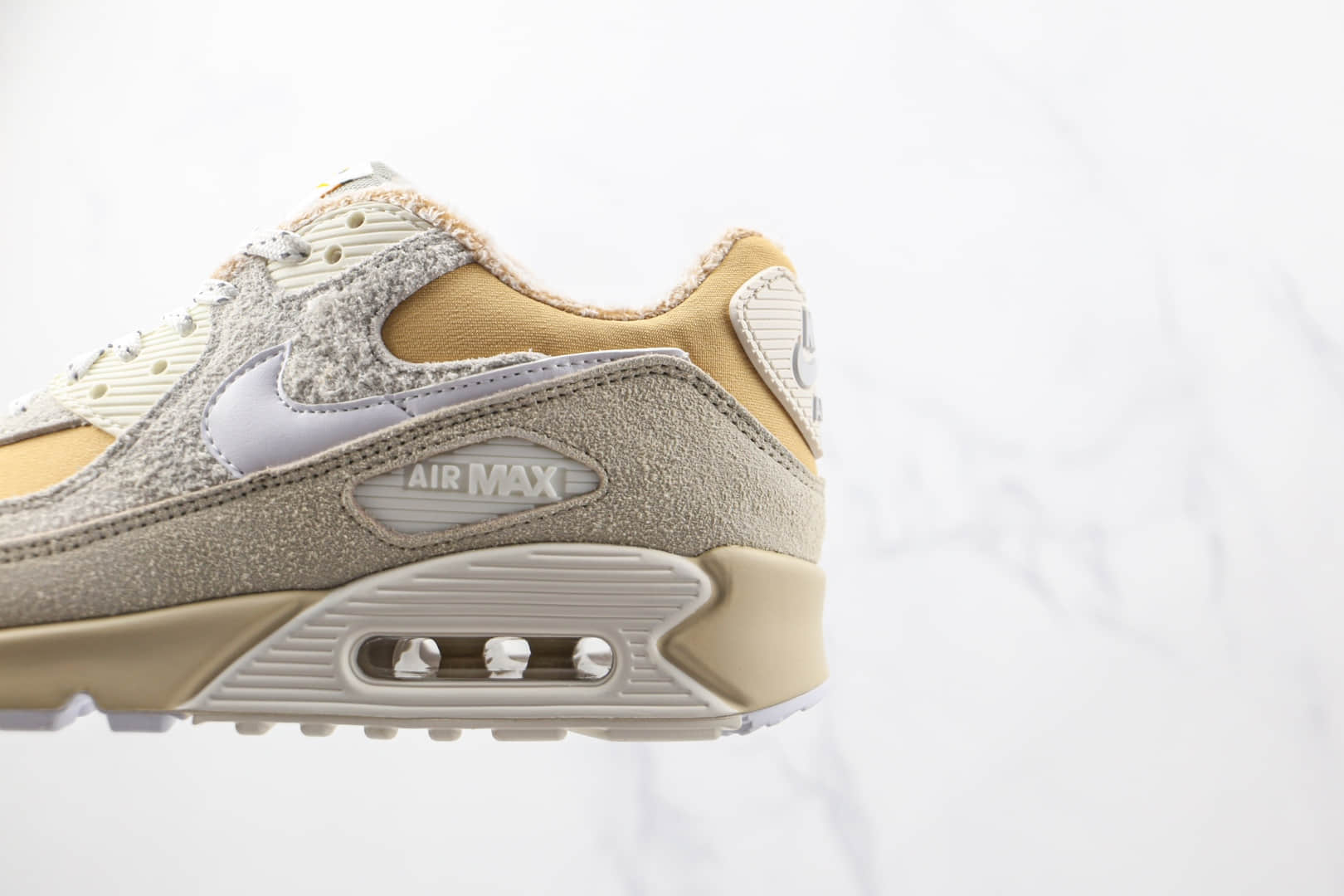 耐克Nike Air Max 90纯原版本米黄色麂皮Max90气垫鞋原盒原标 货号：DC5271-737