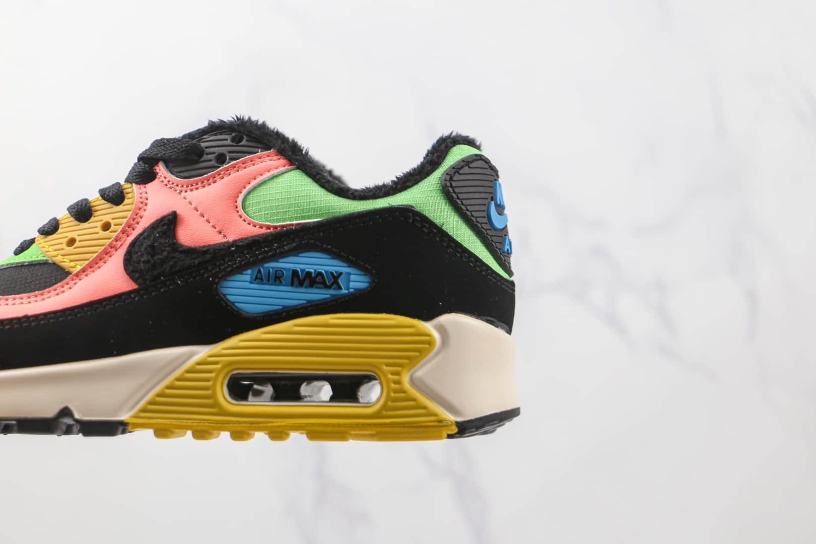 耐克Nike Air Max 90公司级版本复古气垫跑鞋黑粉绿色原盒原标 货号：CT1891-600